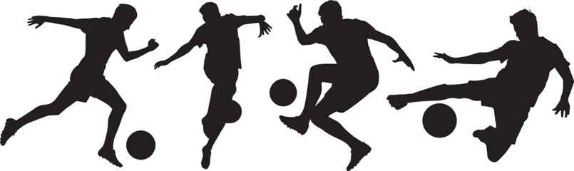 Football Player Silhouette Kicking Ball