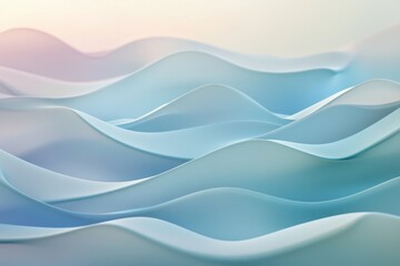 Fototapeta premium Gentle waves of soft blue and white create a serene atmosphere in a minimalist design