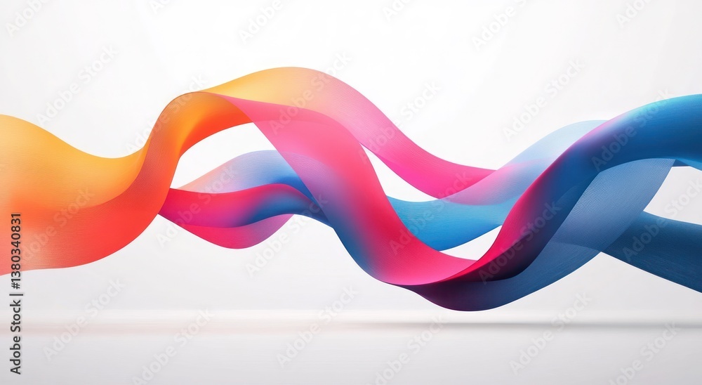 Aufkleber colorful abstract ribbons flowing in harmony as arrows converging for progress and unity
