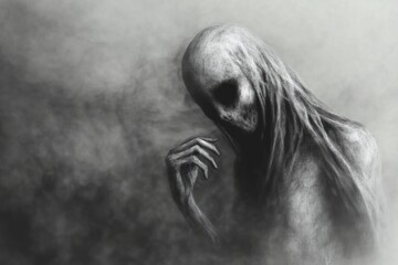 Surreal Ghostly Figure Abstract Expression of Mental Illness and Despair