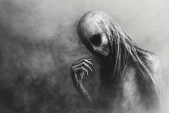 Surreal Ghostly Figure Abstract Expression of Mental Illness and Despair