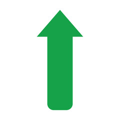 Green up arrow icon. green arrow up side direction isolated on transparent background, 