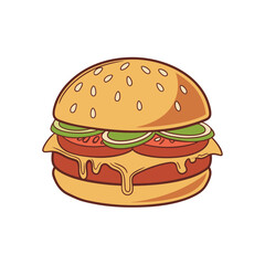 Hamburger vector illustration isolated on a white background