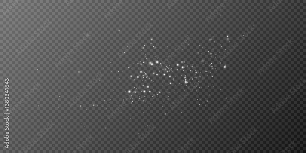 Poster shimmering particles. dust sparkles. light effect.