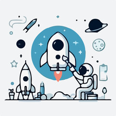 Fototapeta premium astronaut vector art