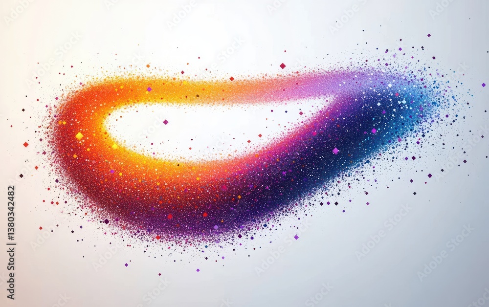 Aufkleber colorful arrow particle swirl symbolizing growth and development in abstract modern design