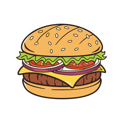 Hamburger vector illustration isolated on a white background