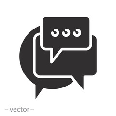 outline speak, chat icon, speechbubble, speech logo, flat vector illustration