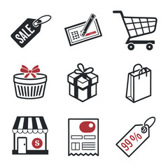 Set of 9 ecommerce icons vector