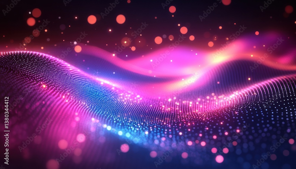 Poster abstract gradient dotted halftone background with deep blue colors and soft glowing lighting in futu