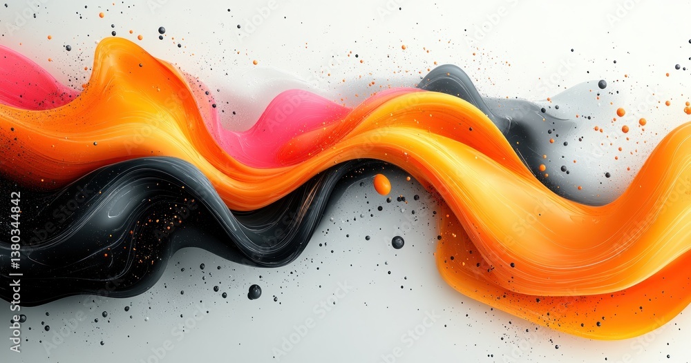 Aufkleber growth arrows in abstract graphic design with dynamic flow and perspective