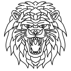 Modern robotic lion head mascot design, robotic lion tattoo design 