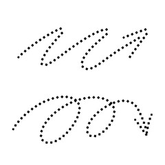 A dashed-line arrow forming a zigzag pattern, symbolizing dynamic movement, challenges. A dashed-line arrow with loops, representing creativity, movement, and playful direction.