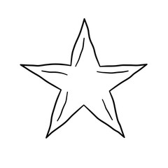 Obraz premium Star Icon Outline Simple Black and White Design 