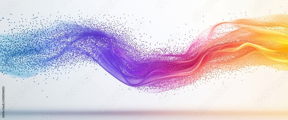 Poster colorful particle arrow design for growth and development in modern minimalist art style