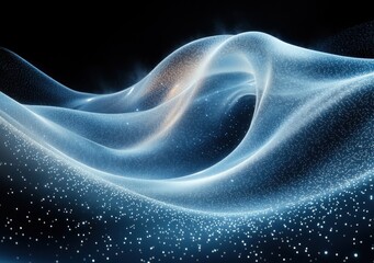 Obraz premium Futuristic Abstract Digital Composition with Pixelated Waves in Blue and Gray