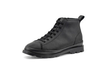 Men's leather ankle boots. Isolated on a white background with clipping path included