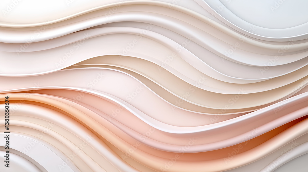 Poster flowing curves create a dynamic visual texture in soft hues