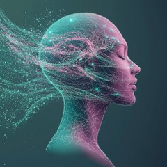 Obraz premium Neural connections, the evolution of thought and reflection, and the limitless possibilities of the brain and mind are explored in the realms of neurology, philosophy, and future medicine,