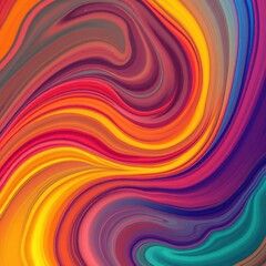 Obraz premium Fluid, swirling abstract brushstrokes in vibrant hues, creating dynamic curves, paint, minimalism