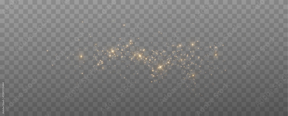Aufkleber shimmering particles. dust sparkles with golden light. light effect.