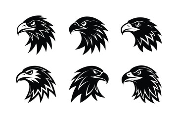 set of eagle vector illustration  ,Black and white rooster illustration with a bold and artistic design