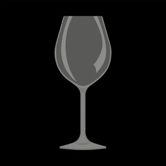 Empty Glass. Realistic Vector Illustration of an Empty Glass on a Dark Background Suitable for Various Design Projects and Layouts