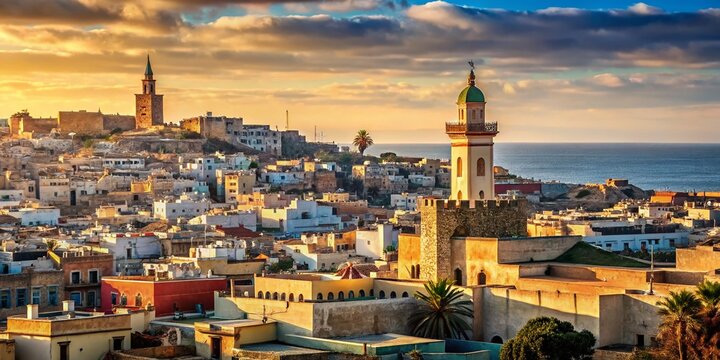 Larache Morocco: Coastal Cityscape, Medina Architecture, Atlantic Ocean View, Traditional Crafts,  Vibrant Marketplace