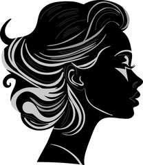 A bold, minimalistic face silhouette with strong lines and striking contrast, perfect for modern designs. Ideal for branding, posters, and social media graphics.