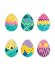 Colorful Geometric Easter Eggs with Patterns