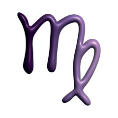 3d virgo zodiac sign Esoteric symbol Astrology clipart Element for design