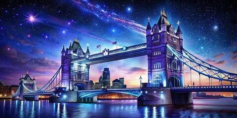 Obraz premium London Tower Bridge Night Photography - Iconic Landmark at Dusk