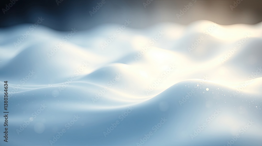 Aufkleber abstract digital rendering displaying soft undulating white and blue forms