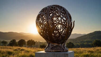 A sculpture of Eos, touching the earth, awakening all life beneath the morning light