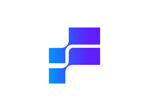 abstract f letter logo - tech f logo