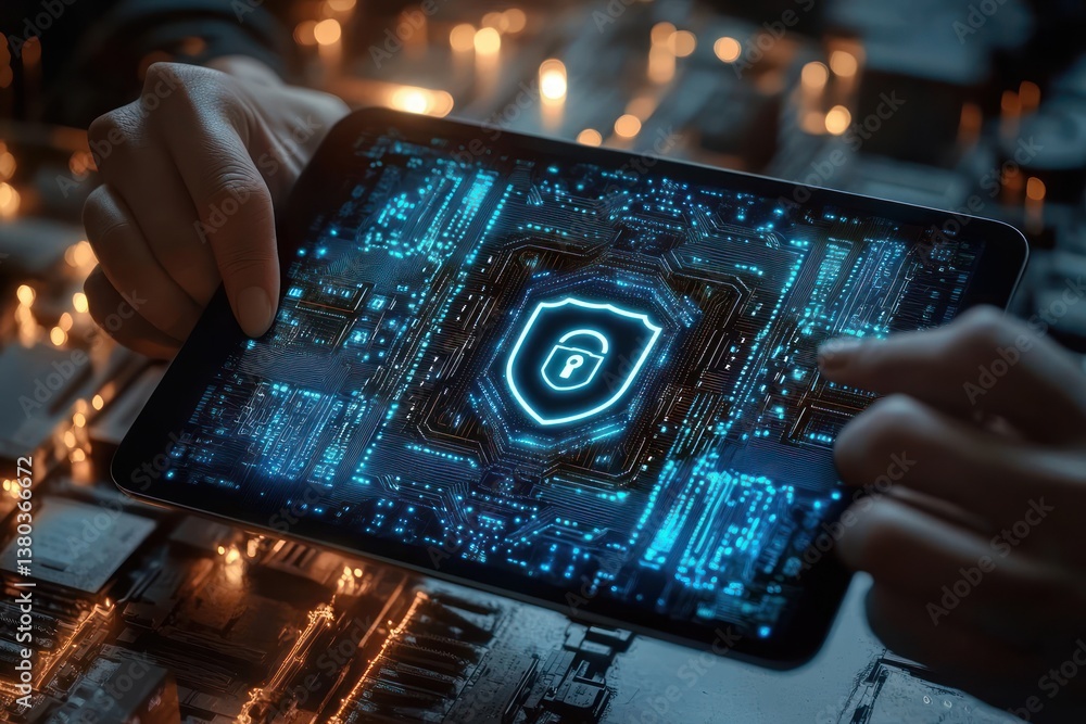 Aufkleber cyber security digital protection network privacy technology system data encryption online safety