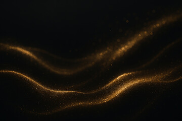 Shimmering Golden Waves on Dark Background