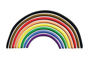 Obraz premium Colorful rainbow shape Gay pride flag Happy pride day LGBTQ community Pride Month Vector 3d clipart for posters, stickers, logo, cards