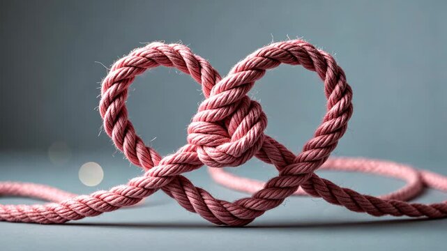 A jute rope fashioned into the shape of a heart. A representation of connection, love, and a bond. The idea of a robust relationship. A knot.