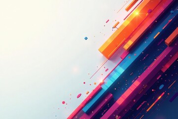 Geometric abstract design with sharp lines and vibrant hues, stock, download, background
