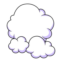 Illustration of clouds. Cartoon cute image of overcast sky.
