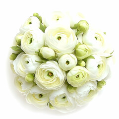 Obraz premium White Ranunculus Bouquet, Wedding Flowers, Studio Shot