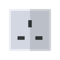 Electrical outlet type G color flat icon isolated white background
