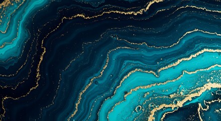 Azure Majesty: Gilded Depths AI Generated