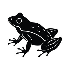Silhouette of a Sitting Frog.