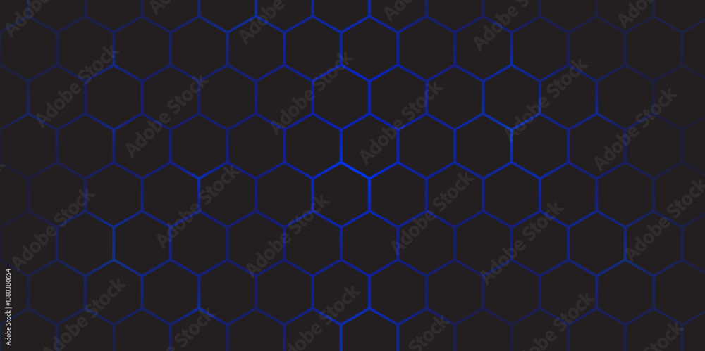 Aufkleber digital dark hexagon mesh wallpaper. technology-themed hexagonal grid. hexagon. vector.