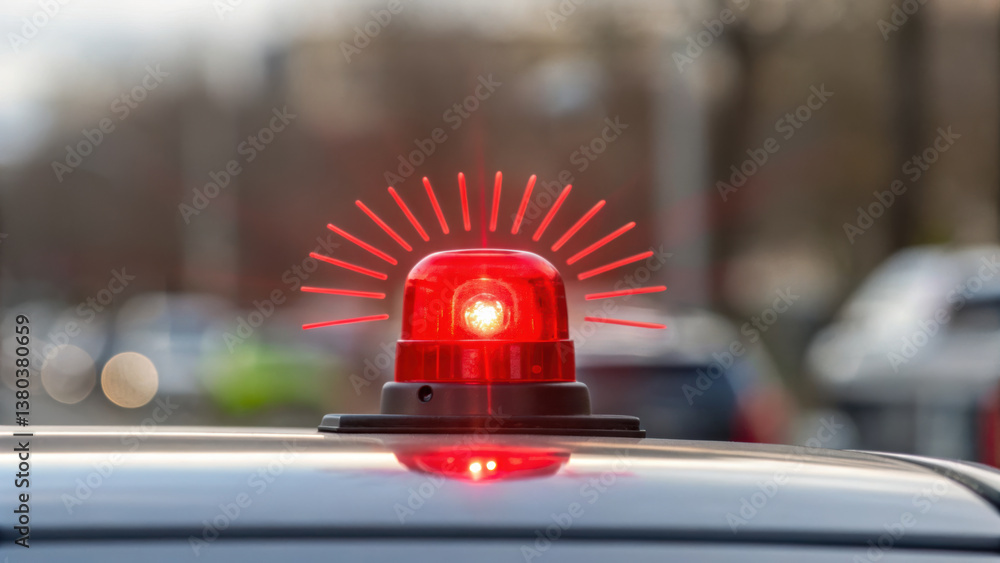 Poster emergency light on vehicle with quality assurance in design and functionality ensuring safety and vi