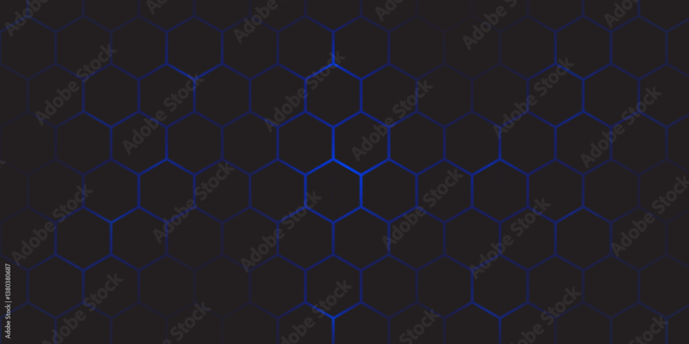 Aufkleber abstract geometric hexagon texture. high-tech dark honeycomb background. modern blue hexagonal grid 