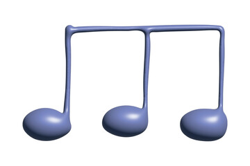 3d music note. Hand drawn musical symbol. Single element for print, web, design, decor, logo