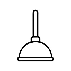 Obraz premium Outline toilet plunger vector illustration for plumbing and drain cleaning services and home repair tools
